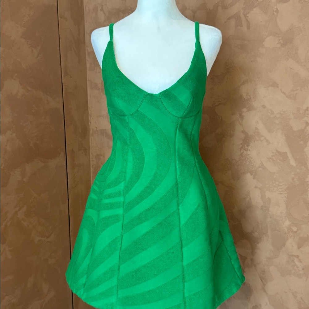 Brandon Maxwell Vibrant Green Mini Dress